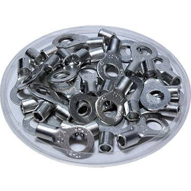 RNBM5-6 - 12 to 10 AWG Non Insulated Ring Terminals, 1/4" Stud, UL Recognized, 50 Pieces