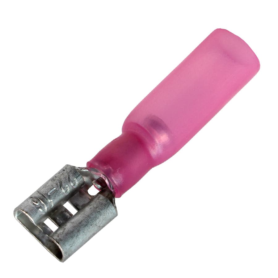 22 to 16 AWG Heat Shrink Quick Disconnects, Female, Tab: 0.248", Polyolefin, 25 Pieces - QDSF100-63