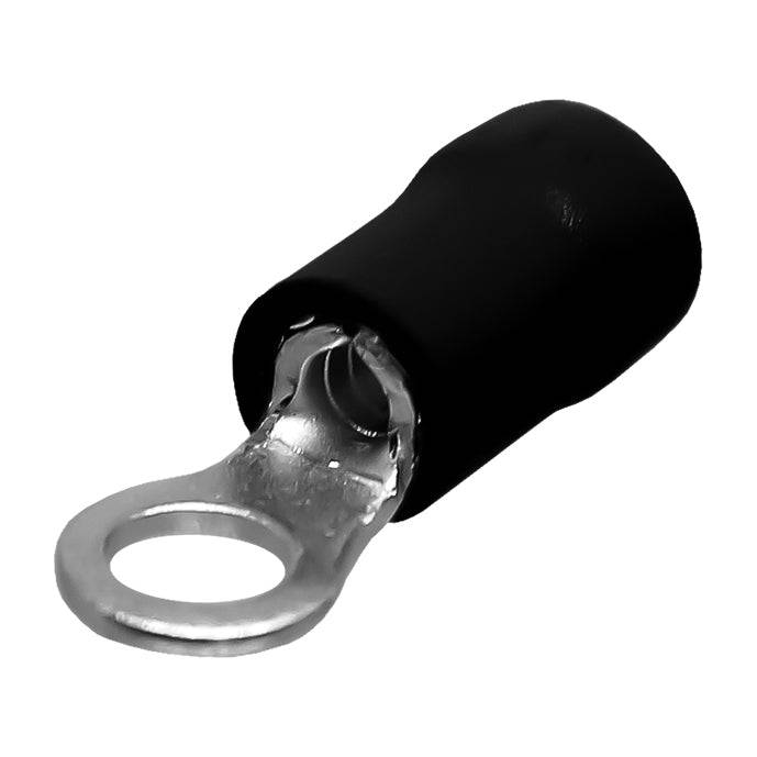 RV3-4 - 14 to 12 AWG Vinyl PVC Insulated Ring Terminals, #8 Stud, 100 Pieces