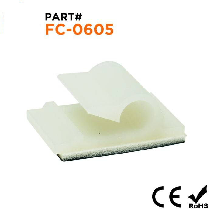 FC-0605 - Self-Adhesive Wire Clips, 100 Pieces