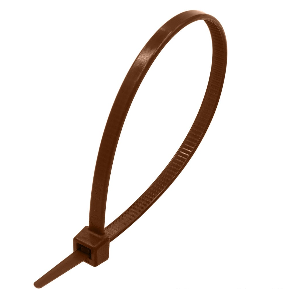 CTM100BR - 4" Miniature Cable Ties, 18-lb Tensile Strength, Brown, 100-Pack