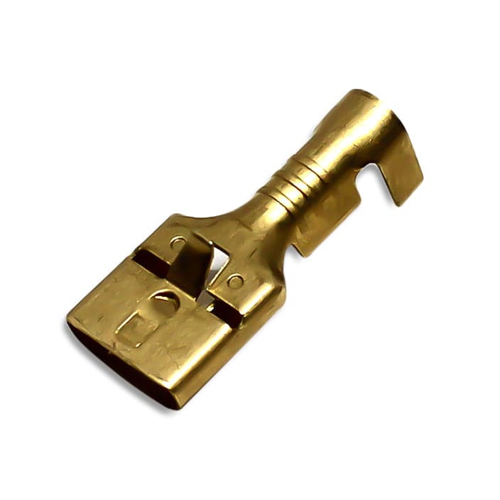 601LR - 16-14 AWG Female Open Barrel Quick Disconnect - Locking Tab - .250" x 0.032" NEMA Tab