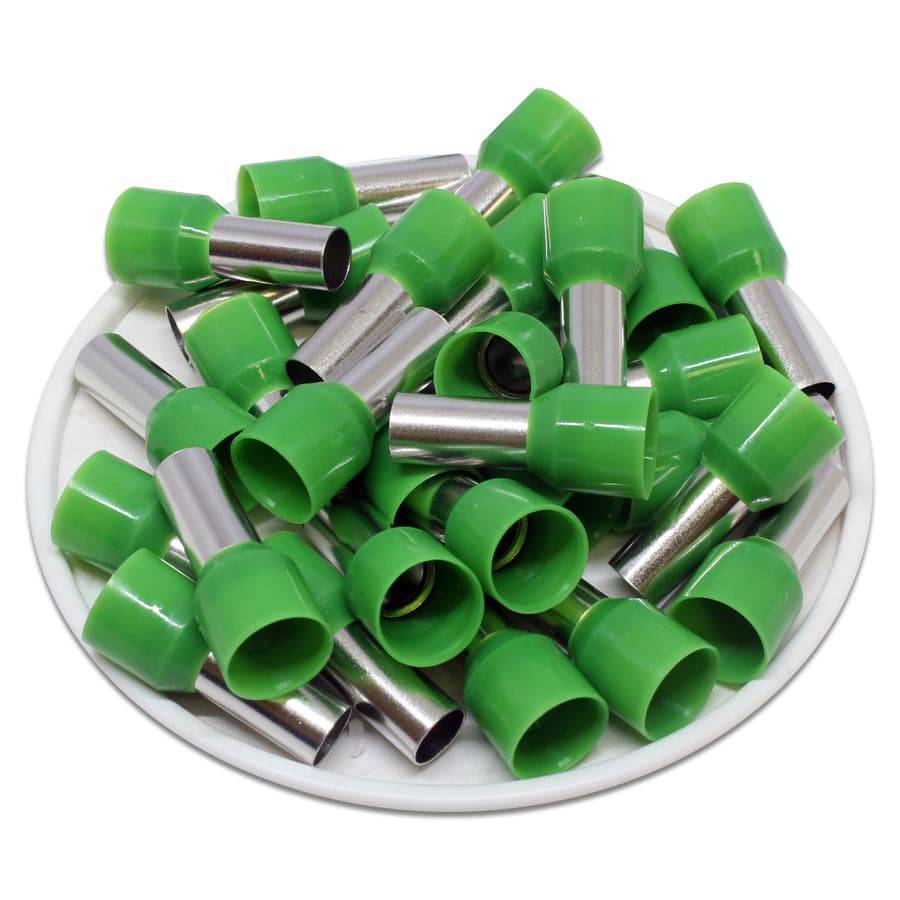 AW160012 - 6 AWG Insulated Punteras, 12mm Pin, Verde, UL Recognized, 100 piezas