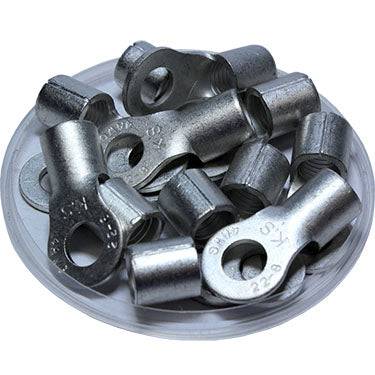 RNBS22-6 - 4 AWG Sin aislamiento Terminales de anillo, 1/4" Orificio, UL Recognized, 25 piezas