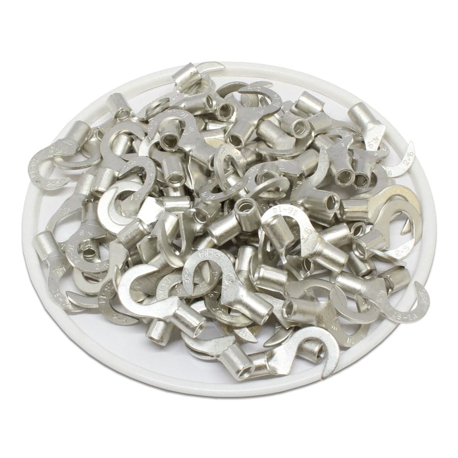 16-14 AWG Sin aislamiento Hook Terminales, #10 Orificio, Brazed Seam, UL, - HNB2-5