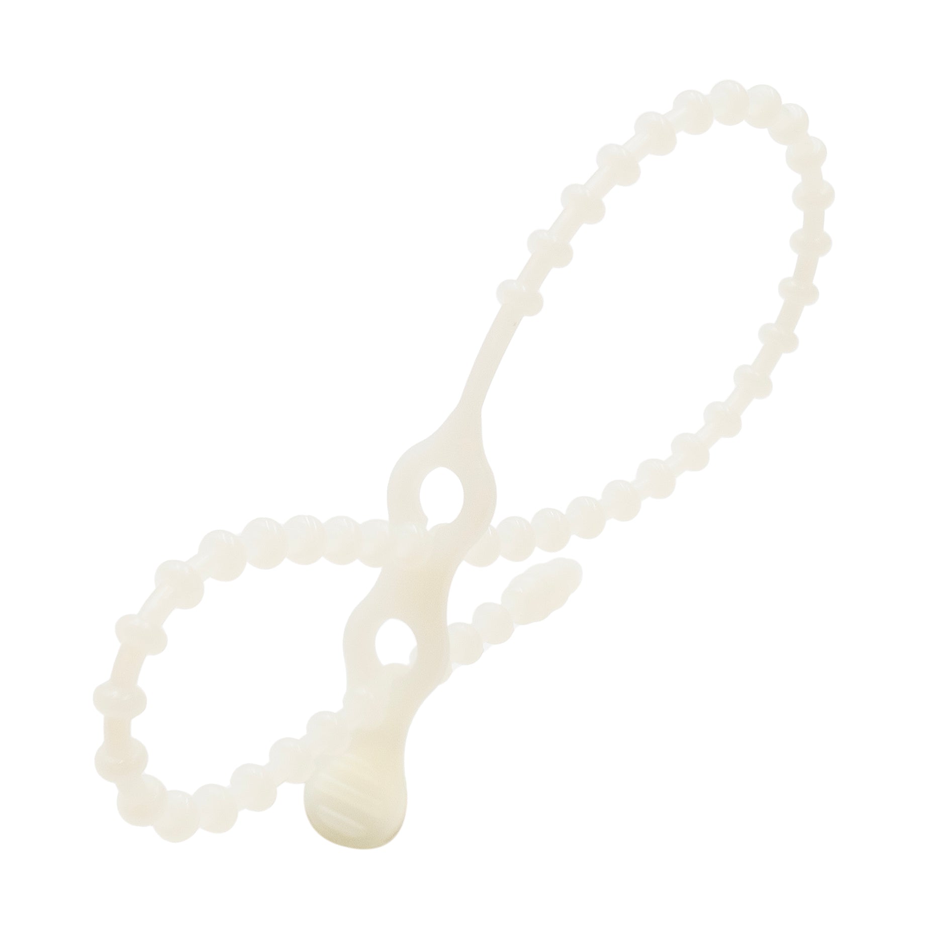 BCTPD650N - 25-1/2" Standard Double Loop Beaded Polyethylene Reusable Cable Ties, 80-lb Tensile Strength, Natural, 100-Pack