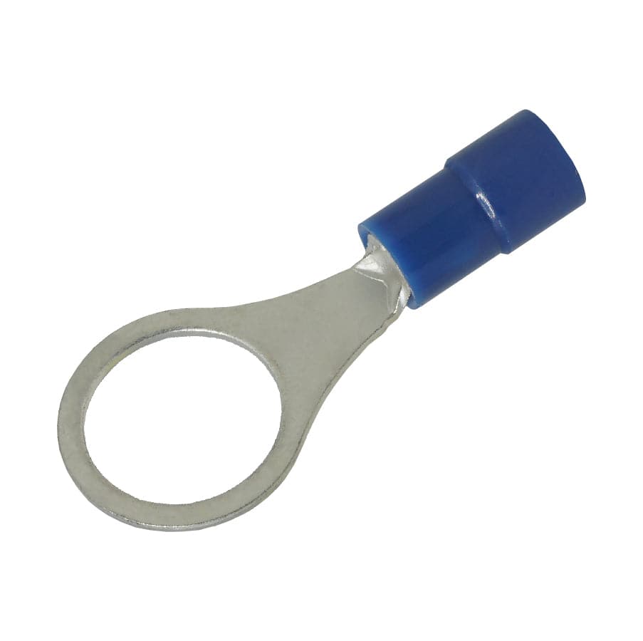 RVY2-10 - 16 to 14 AWG Molded PVC Vinyl Insulated Ring Terminals, Easy Entry, 3/8" Stud, 50 Pieces