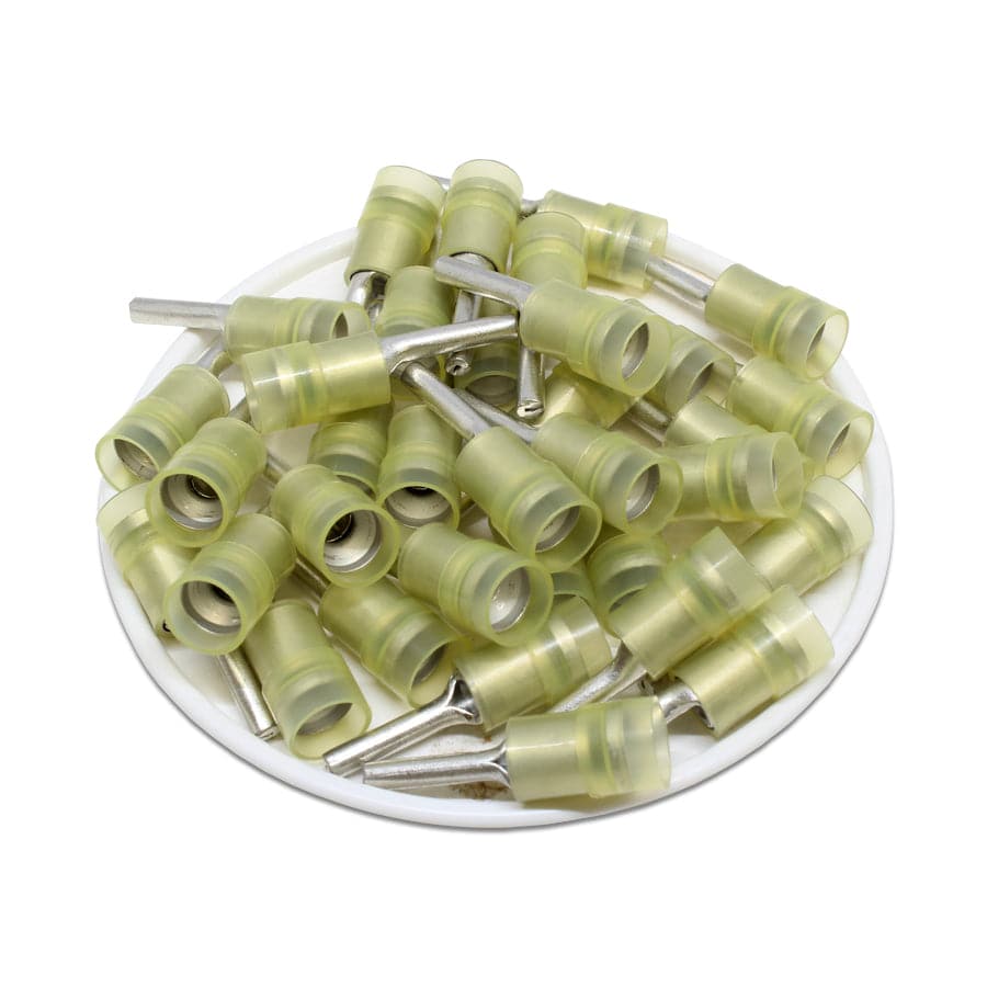 PTNYD5-13 - 12 a 10 AWG Con aislamiento de nailon Terminales de pin, Double Crimp, 50 piezas