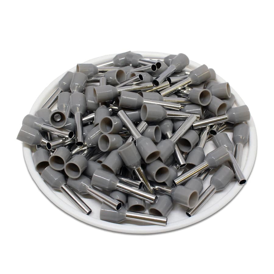 AT25012 - 14 AWG Insulated Punteras, 12mm Pin, Gris, UL Recognized, 500 piezas