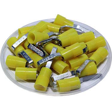 LBNYB5-4.6 - 12 to 10 AWG Nylon Insulated Lipped Blade Terminals, 50 Pieces