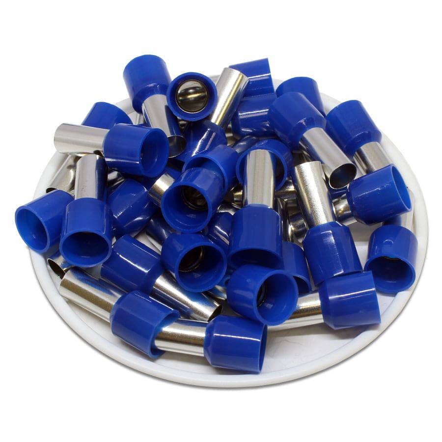 AD160012 - 6 AWG Insulated Punteras, 12mm Pin, Azul, UL Recognized, 100 piezas