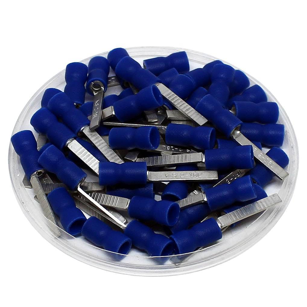 DBVEL2-18 - 16 to 14 AWG Vinyl PVC Insulated Flat Blade Terminals, Easy Entry, 18mm Pin, UL Recognized, 100 Pieces