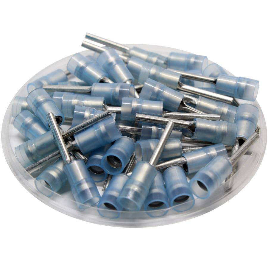 PTNYD2-16 - Con aislamiento de nailon Terminales de pin - 16-14 AWG - Double Crimp, 100 piezas