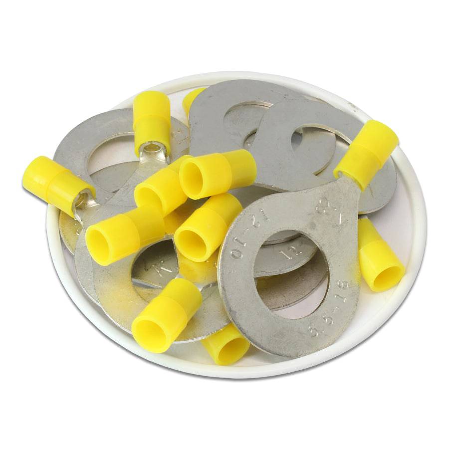 12-10 AWG Con aislamiento de nailon Terminales de anillo, 5/8" Orificio, Butted Seam, 50 piezas - RNY5-16
