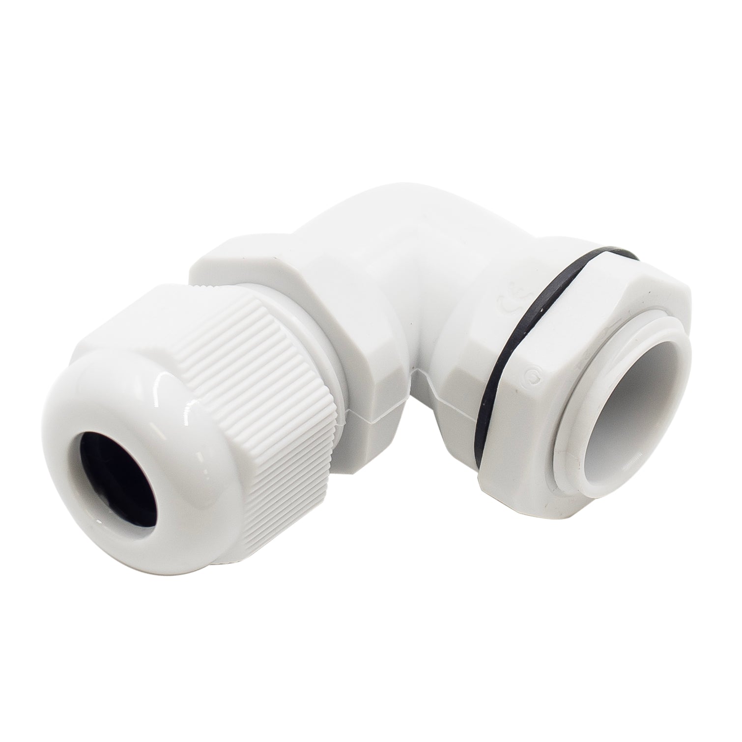 PG11 Right Angle Cable Gland - 5-10mm - Gray - PG1110RA-GY