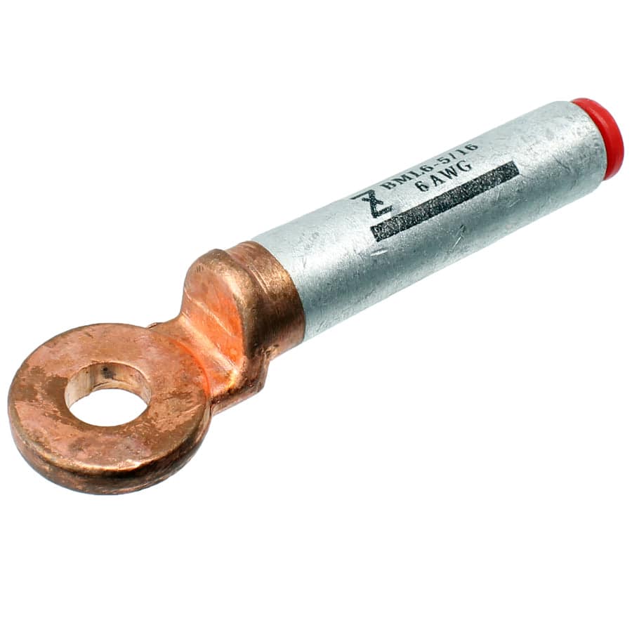 BML16-8 - 6 AWG Bi-metal Compression Lugs, 5/16" Stud, 1 Piece