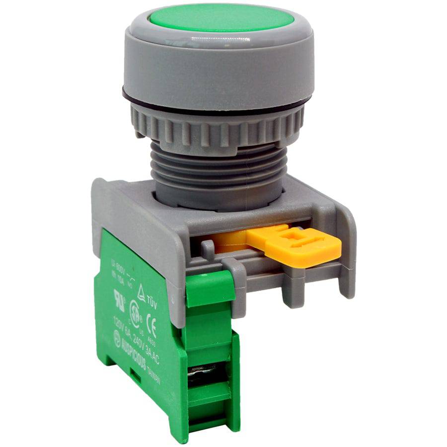 XB22-1/O-GN - Push Button - 1 Contact (1/O) - 22mm - Green
