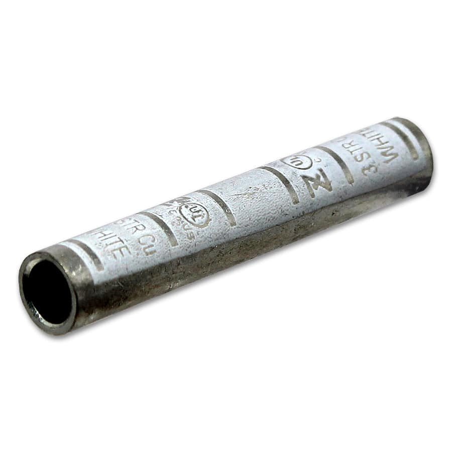 LC3 - 3 AWG Copper Compression Splice Connectors, Long Barrel, White, 1 Piece