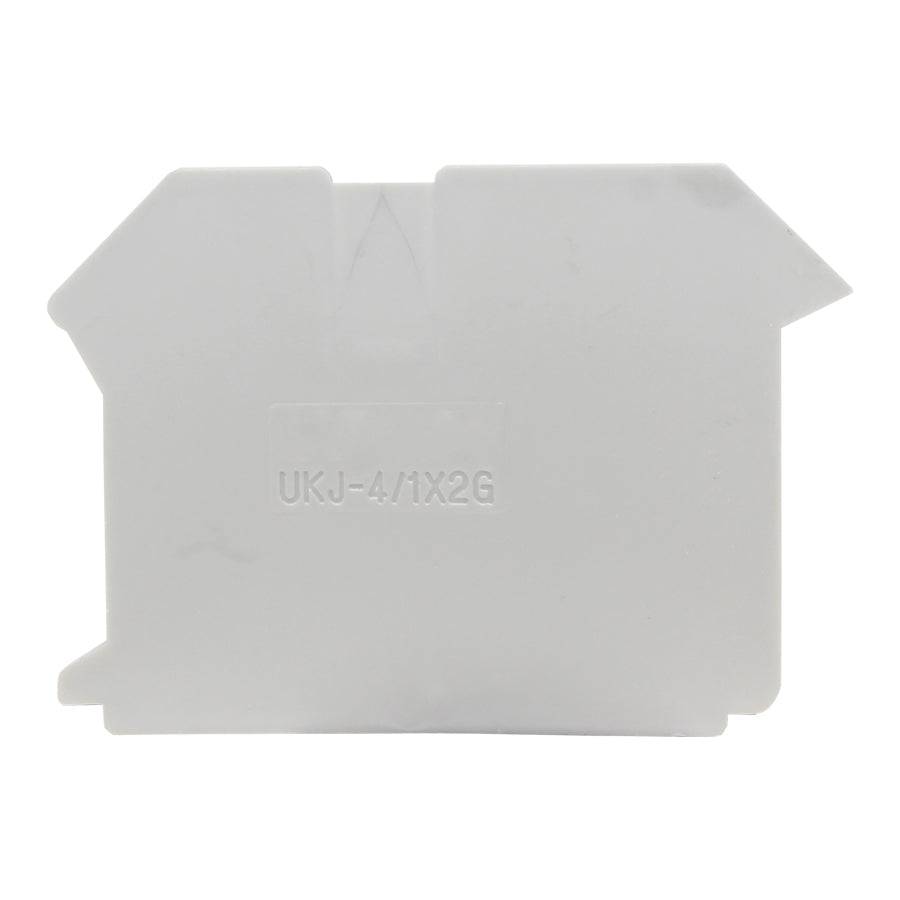 UKJ-4/1X2G - End Cover for Screw Clamp Terminal Block, Gray