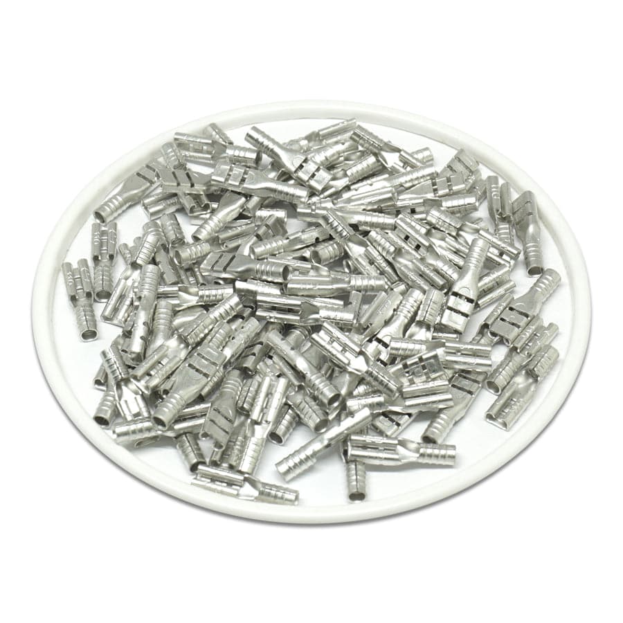 FDN1-110(5) - 22 to 16 AWG Non Insulated Female Quick Disconnects, NEMA Tab: .110", 100 Pieces