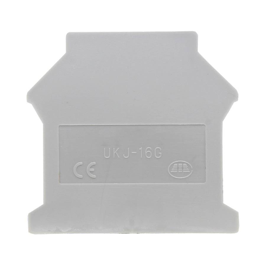 UKJ-16G - End Cover for Screw Clamp Terminal Block, Gray