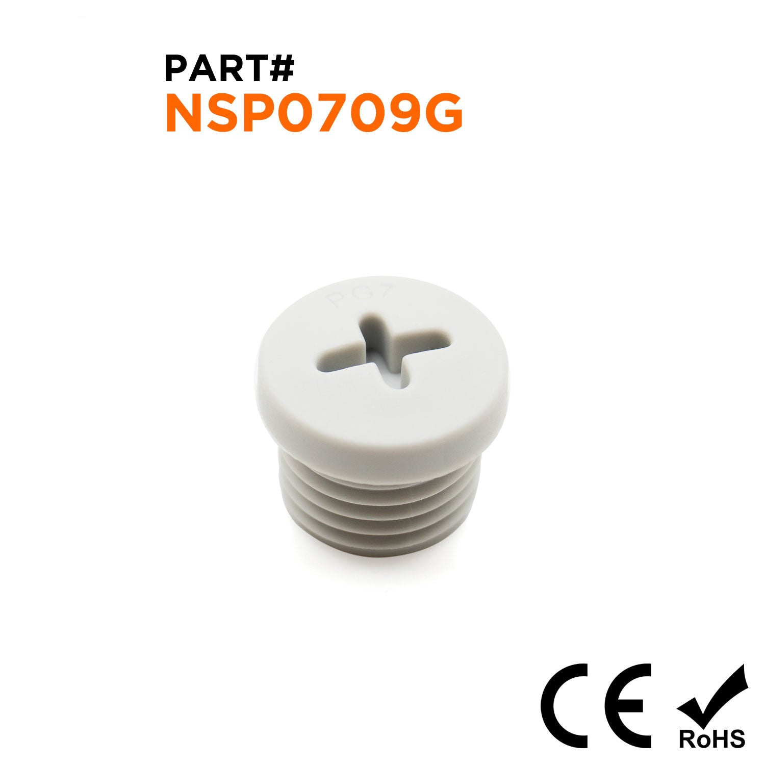 NSP0709G PG7 De nailon Screw Plug - Gris