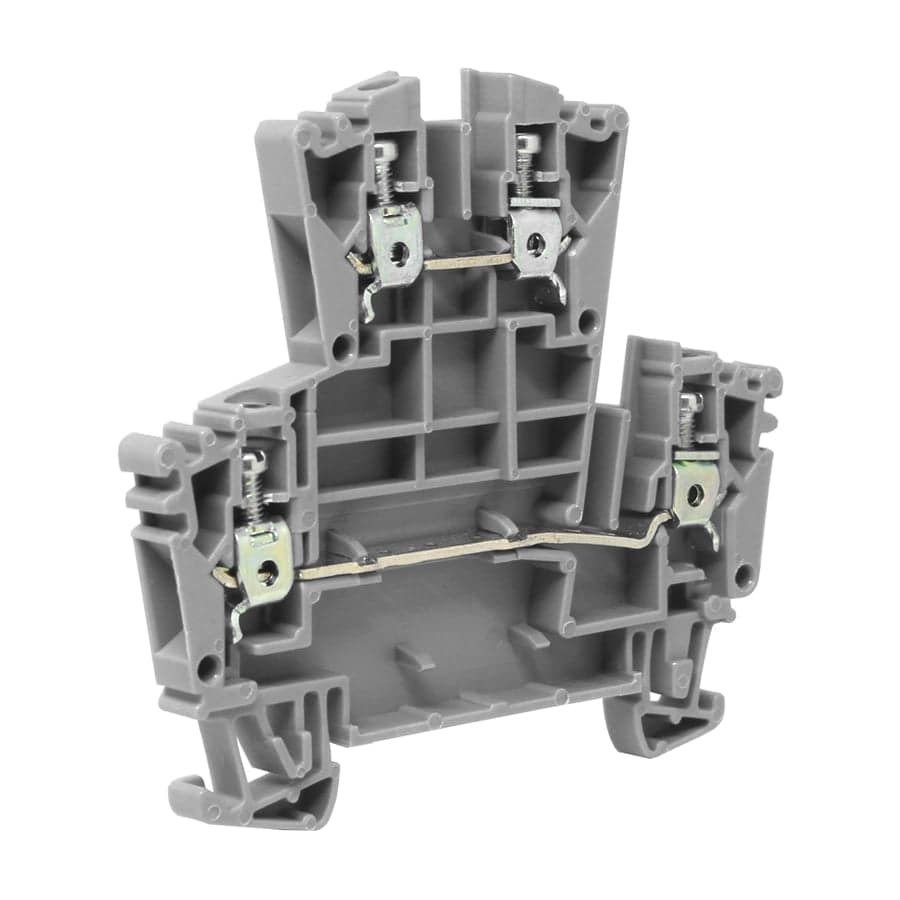 UKJ-W2.5/2-2 - 22 a 12 AWG Screw Clamp, Feed-Thru, Terminal Block, 400v, UL Approved, Gris