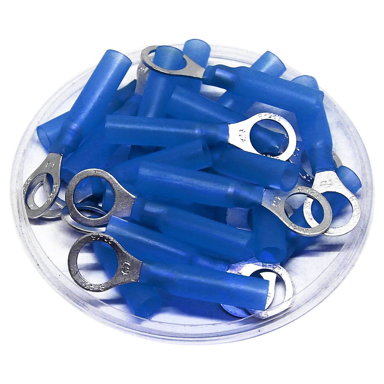 16 a 14 AWG Termorretráctiles Terminales de anillo, 5/16" Orificio, Polyethylene, 25 piezas - RHT2-8