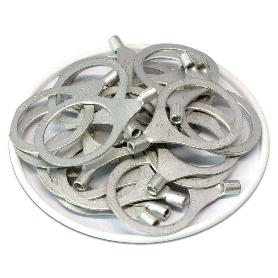 RNB2-20 - 16 to 14 AWG Non Insulated Ring Terminals, 3/4" Stud, UL Recognized, 50 Pieces