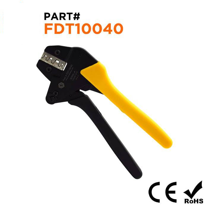 FDT10040 - 22 a 10 AWG Open Barrel Conectores Herramienta de crimpado, Faston B-Type, 1 pieza