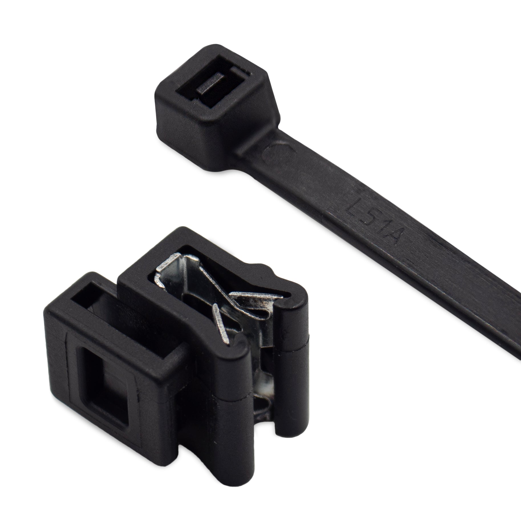 ECS280B - 11" Estándar Bridas con Edge Clip Soporte, 50-lb Tensile, Negro, UV Resistant, 100-Pack