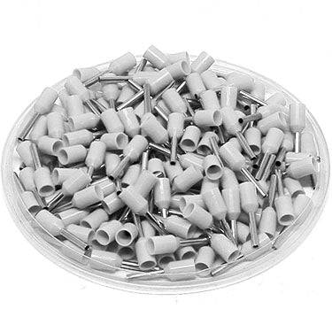 AW07508L - 20 & 18 AWG Insulated Punteras, 8mm Pin, Blanco, Ancho Collar, UL Recognized, 500 piezas